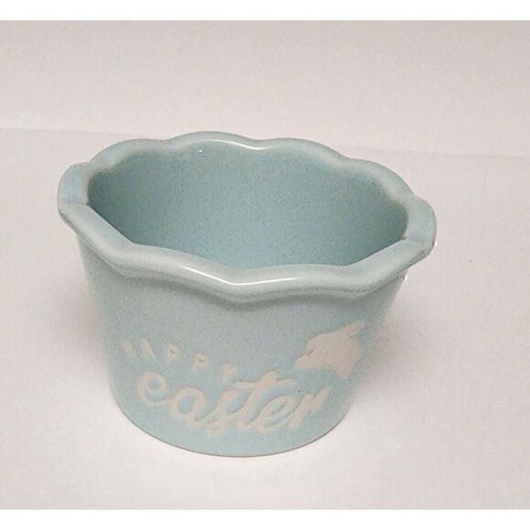 Ciroa Ramekins Happy Easter Pastel Purple Bunny Rabbit Candy Dish Stoneware New - Picture 2 of 5